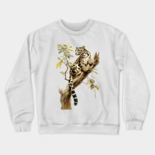 Spotted Elegance: The Clouded Leopard Crewneck Sweatshirt